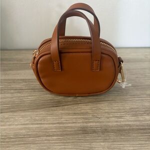 Mini Brown Faux Leather Coin Purse Bag Charm